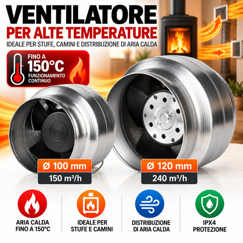 Ventilatore aria calda 150 - ventilatore, 150°c